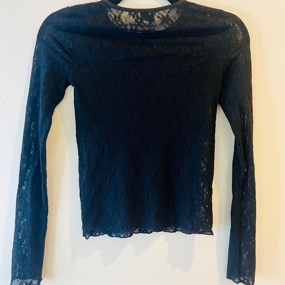 Wilfred Black Lace Long Sleeve Blouse